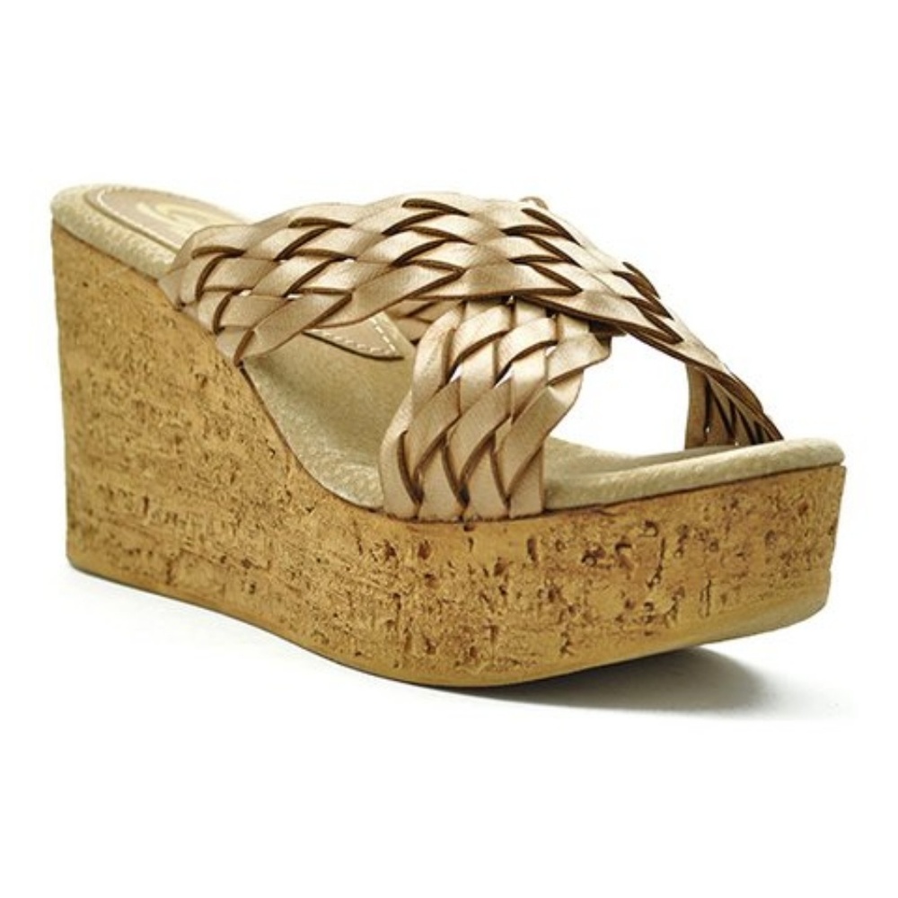 Sbicca Etta Braided Slide Wedge Sandals